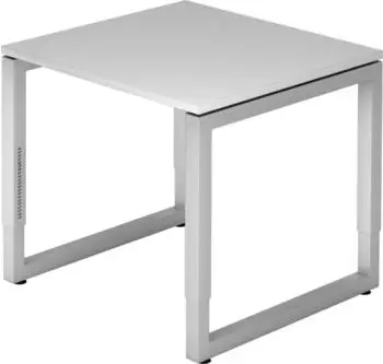 Hammerbacher Ergonomic Plus R-Serie RS08/5/S Schreibtisch 80x80cm grau/silber