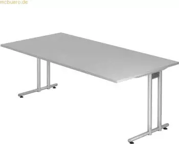 Hammerbacher Ergonomic N-Serie NS2E/5 Schreibtisch 200x100cm grau/silber