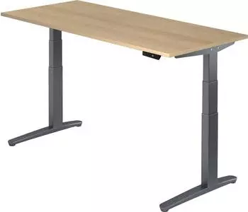Hammerbacher Ergonomic Aktiv XBHM19 elektrisch h&ouml;henverstellbarer Sitz-Steh-Schreibtisch