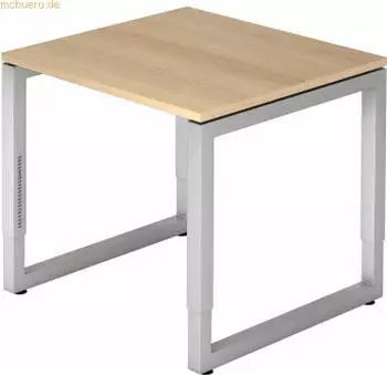 Hammerbacher Ergonomic Plus R-Serie RS08/E/S Schreibtisch 80x80cm Eiche/silber