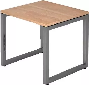 Hammerbacher Ergonomic Plus R-Serie RS08/N/G Schreibtisch 80x80cm Nussbaum/graphit