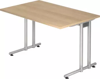 Hammerbacher Ergonomic N-Serie NS12/E Schreibtisch 120x80cm Eiche/silber