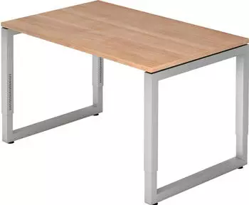 Hammerbacher Ergonomic Plus R-Serie RS12/N/S Schreibtisch 120x80cm Nussbaum/silber