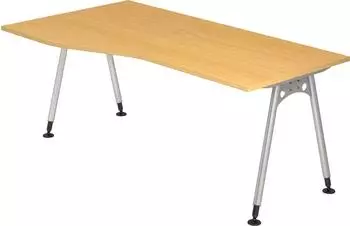 Hammerbacher Ergonomic Plus A-Serie AS18/6 Schreibtisch 180x100cm grau/silber