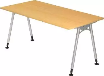 Hammerbacher Ergonomic Plus A-Serie AS16/6 Schreibtisch 160x80cm Buche/silber