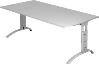 Hammerbacher Ergonomic Plus F-Serie FS2E/5 Schreibtisch 200x100cm grau/silber