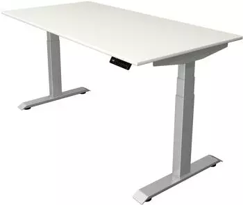 Kerkmann Move 4 elektrisch h&ouml;henverstellbarer Sitz-Steh-Schreibtisch 160x80cm wei&szlig;/silber (10040610)