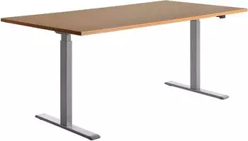 Topstar Office E-Table elektrisch h&ouml;henverstellbarer Sitz-Steh-Schreibtisch 180x80cm Buche/grau (TTS18080GB)