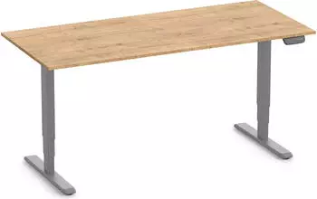 Ergolutions Primus elektrisch h&ouml;henverstellbarer Sitz-Steh-Schreibtisch 180x80cm Eiche/grau