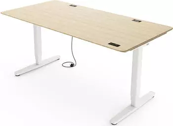Yaasa Desk Pro elektrisch h&ouml;henverstellbarer Sitz-Steh-Schreibtisch 180x80cm Bambus/wei&szlig; (01.02545.01)