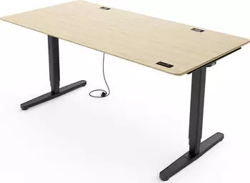 Yaasa Desk Pro elektrisch h&ouml;henverstellbarer Sitz-Steh-Schreibtisch 180x80cm Bambus/schwarz (01.02543.01)