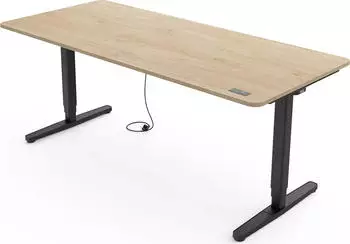 Yaasa Desk Pro elektrisch h&ouml;henverstellbarer Sitz-Steh-Schreibtisch 180x80cm Eiche/schwarz (01.02447.01)