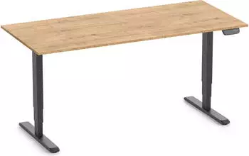Ergolutions Primus elektrisch h&ouml;henverstellbarer Sitz-Steh-Schreibtisch 180x80cm Eiche/schwarz