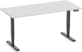 Ergolutions Primus elektrisch h&ouml;henverstellbarer Sitz-Steh-Schreibtisch 180x80cm lichtgrau/schwarz