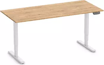 Ergolutions Primus elektrisch h&ouml;henverstellbarer Sitz-Steh-Schreibtisch 180x80cm Eiche/wei&szlig;
