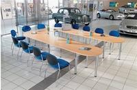 Hammerbacher Ansatzplatte 60x80cm Systembohrung Buche