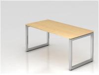Hammerbacher Schreibtisch O-Fu&szlig; eckig 160x80cm Ahorn/Silber