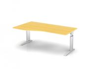 Hammerbacher Schreibtisch C-Fu&szlig; 180x100/80cm Ahorn/Silber