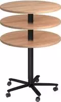 Hammerbacher-S&auml;ulenhubtisch 80cm rund Nussb./Schwarz-VST08/N/D