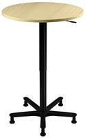Hammerbacher-S&auml;ulenhubtisch 80cm rund Ahorn/Schwarz-VST08/3/D