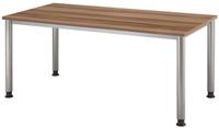 Schreibtisch Sero H685-810xB1600xT800mm Ahorndekor ger.Form 4-Fu&szlig;-Gestell