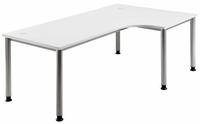 Hammerbacher-Winkeltisch 4Fu&szlig;-rd.200x120cm 90&deg;Wei&szlig;/Silb.-VHS82/W/S