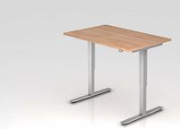 Hammerbacher-Sitz-Steh-Schreibtisch el.120x80cm Nussbaum-VXMST12/N/S