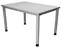 Hammerbacher-Schreibtisch 4Fu&szlig;-rd.120x80cm Grau/Silber-VHS12/5/S
