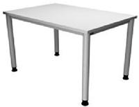 Hammerbacher-Schreibtisch 4Fu&szlig;-rd.120x80cm Wei&szlig;/Silber-VHS12/W/S