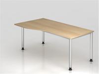Hammerbacher-Schreibtisch 4Fu&szlig;-rd.180x100/80cm Eiche/S-VHS18/E/S