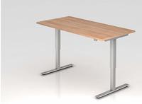 Hammerbacher-Sitz-Steh-Schreibtisch el.160x80cm Nussbaum-VXMST16/N/S