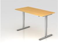 Hammerbacher-Sitz-Steh-Schreibtisch el.160x80cm Buche-VXMST16/6/S