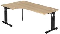 Hammerbacher-Winkeltisch C-Fu&szlig; 200x120cm 90&deg;Eiche/Silber-VOS82/E/S