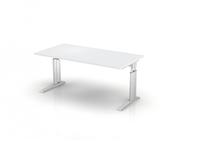 Schreibtisch C-Fu&szlig; 160x80cm Grau/Silber