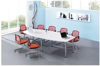 Hammerbacher-Konferenztisch 280cm/6 Chromf&uuml;&szlig;e Wei&szlig;-VKT28C/W/C