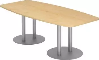 Hammerbacher Konferenztisch Serie KT22S mit Säulenfuß silber