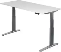 Sitz-Steh-Schreibtisch elektrisch 180x80cm Wei&szlig;/Graphit-alu