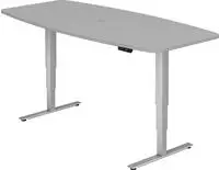 Hammerbacher-Konferenztisch mit Memoryschalter, Grau-VXDSM22/5/S