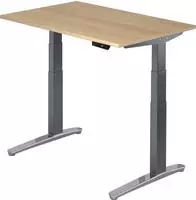 Sitz-Steh-Schreibtisch elektrisch 120x80cm Eiche/Graphit-alu