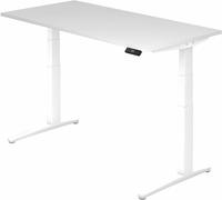 Arbeitstisch 160x80 cm Platte wei&szlig;, Gestell wei&szlig;, elektrisch h&ouml;henverstellbar -