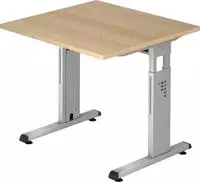 Hammerbacher-Schreibtisch C-Fu&szlig; 80x80cm Eiche/Silber-VOS08/E/S