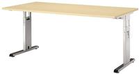 Hammerbacher-Schreibtisch C-Fu&szlig; 160x80cm Grau/Silber-VOS16/5/S