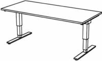 Hammerbacher-Sitz-Steh-Schreibtisch el.180x80cm Wei&szlig;-VXDSM19/W/S