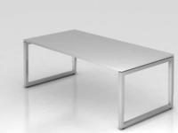 B&uuml;ro Schreibtisch 200x100 cm Modell RS2E mechanische H&ouml;heneinstellung 5=Grau-silber