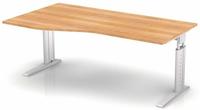 Hammerbacher Schreibtisch C-Fu&szlig; 180x100/80cm Nussbaum/Silber