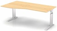 Schreibtisch C-Fu&szlig; 180x100/80cm Buche/Silber - Silber