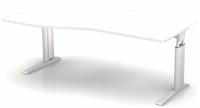 Hammerbacher Schreibtisch C-Fu&szlig; 180x100/80cm Wei&szlig;/Silber