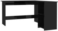 vidaXL Eckschreibtisch in L-Form Hochglanz-Schwarz 120&times;140&times;75 cm
