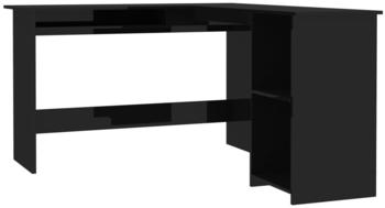 vidaXL Chipboard Glossy Black