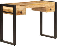 vidaXL Schreibtisch mit 2 Schubladen 110 x 50 x 77 cm Mangoholz Massiv